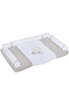 Baby Soft Changing Mat With Pocket To Fit On The Chest Of Drawers With Firm Support And Comfortable, Easy To Clean And Carry On The Go, Diaper Pad For Dresser From 0 To 11 Kg - Brown/White
