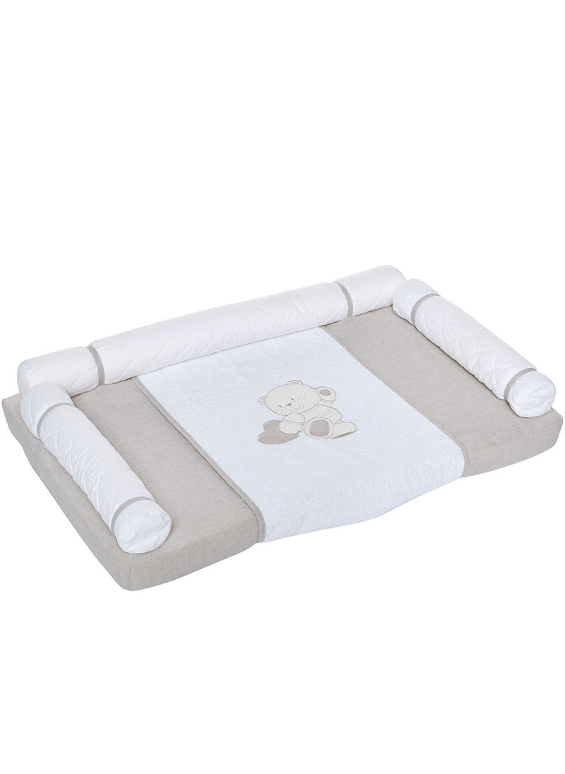 cam - Baby Soft Changing Mat With Pocket To Fit On The Chest Of Drawers With Firm Support And Comfortable, Easy To Clean And Carry On The Go, Diaper Pad For Dresser From 0 To 11 Kg - Brown/White - Image 1