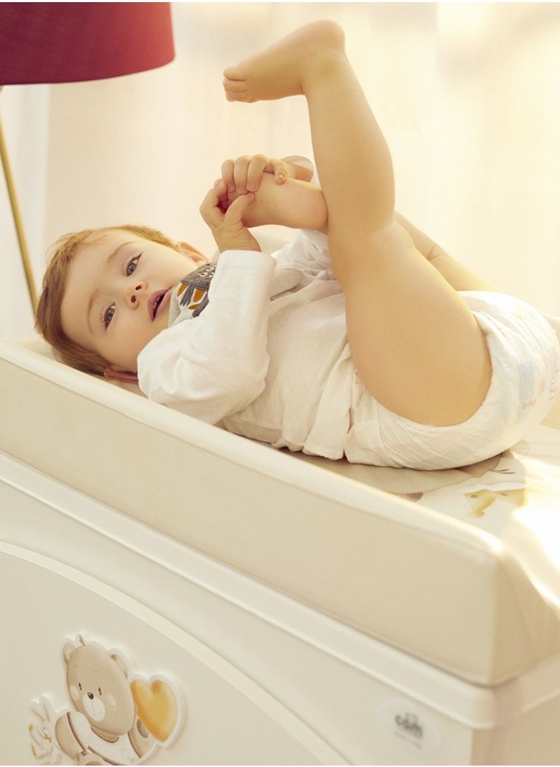 cam - Baby Soft Changing Mat With Pocket To Fit On The Chest Of Drawers With Firm Support And Comfortable, Easy To Clean And Carry On The Go, Diaper Pad For Dresser From 0 To 11 Kg - Brown/White - Image 1