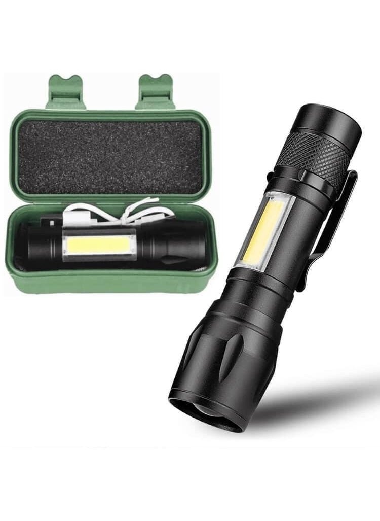 Panther PT-4140 Super Bright Cob Zoom LED Flashlight USB Rechargeable 3 Modes Rechargeable 3 Watt 600 Lumen  - Image 1