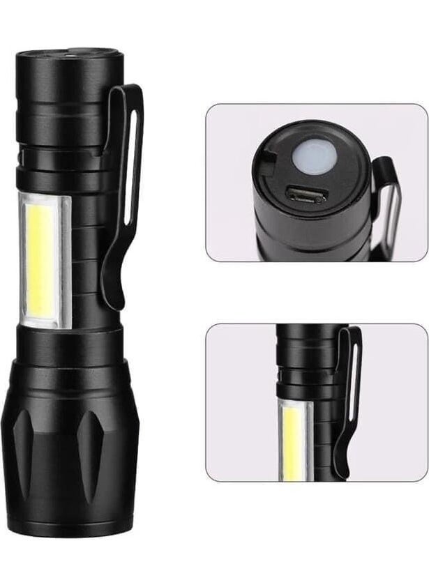 Panther PT-4140 Super Bright Cob Zoom LED Flashlight USB Rechargeable 3 Modes Rechargeable 3 Watt 600 Lumen  - Image 2