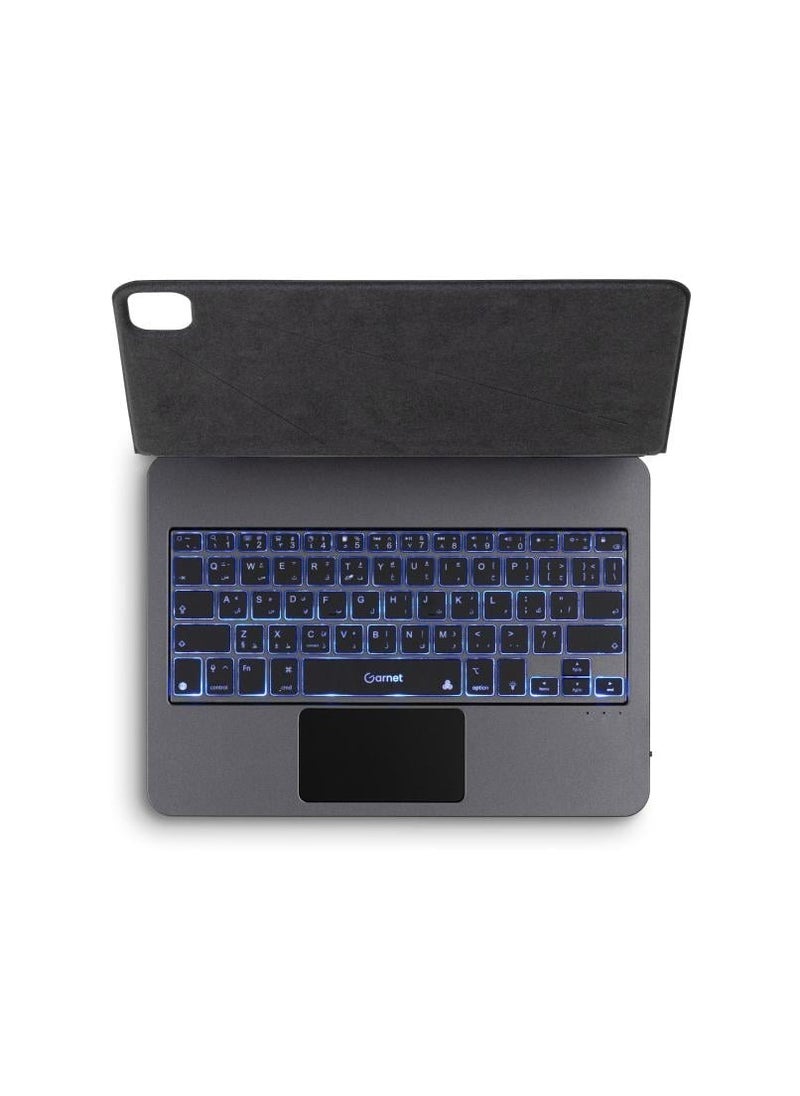 GARNET - iPad 13Pro(2024) Wireless Keyboard Black Arabic English Layout Compact MAGG BOARD - Image 1
