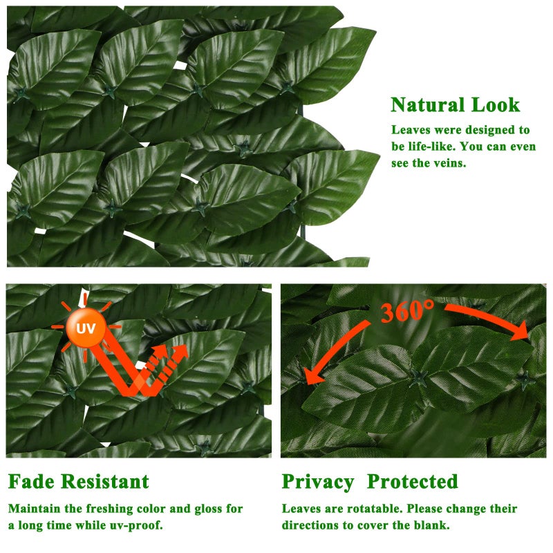iCover Artificial Ivy Privacy Screen for Fence, 39x118in Strengthened Joint Prevent Leaves Falling Off, Faux Hedge Panels Greenery Vines, Decorative Fences for Outdoor, Garden - Image 3