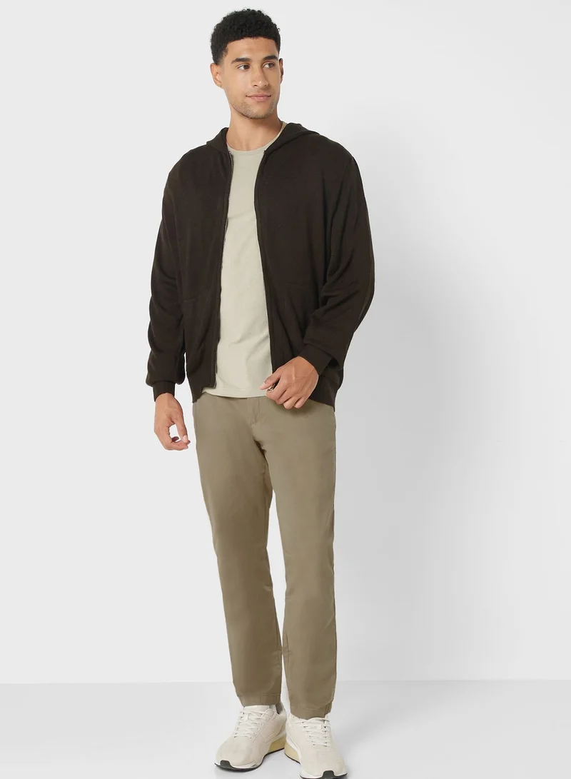 Robert Wood Knitted Zip Hoodie