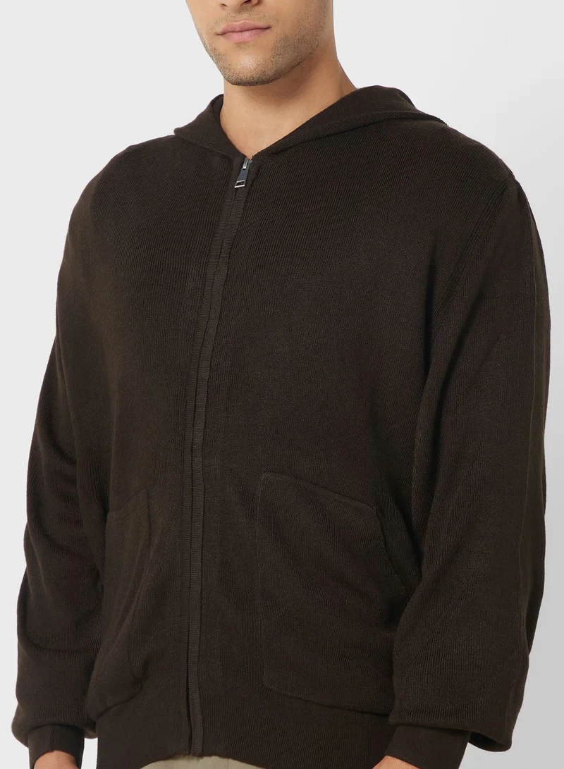 Robert Wood Knitted Zip Hoodie