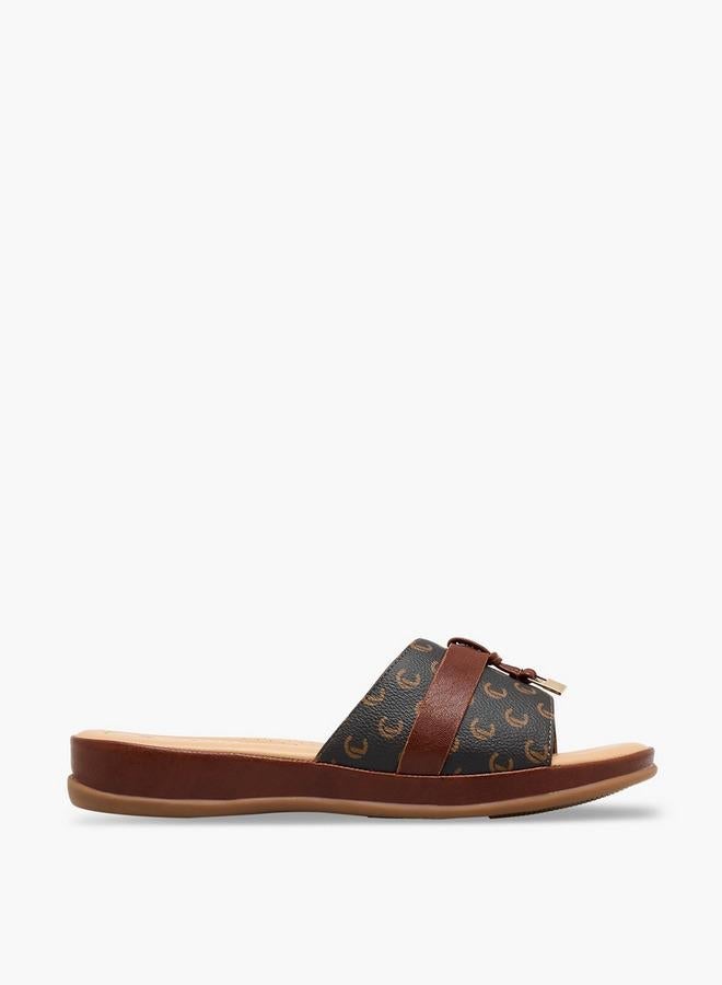 Le Confort Women Monogram Print Slip-On Sandals - Image 1