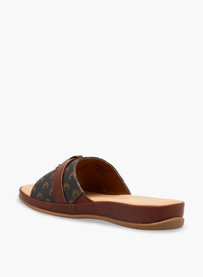 Le Confort Women Monogram Print Slip-On Sandals - Image 5