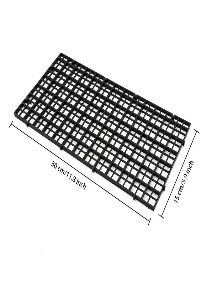 ALEGI Aquarium Fish Tank Divider Plastic Egg Crate Aquarium Filter Bottom Tray Plastic Grid (S 6pcs Black) - Image 2