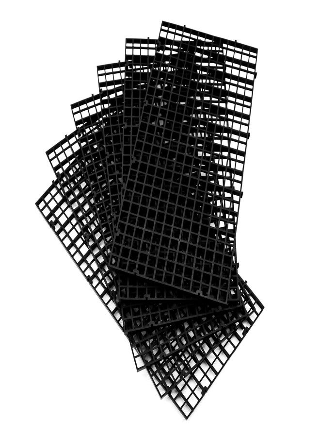 ALEGI Aquarium Fish Tank Divider Plastic Egg Crate Aquarium Filter Bottom Tray Plastic Grid (S 6pcs Black) - Image 3