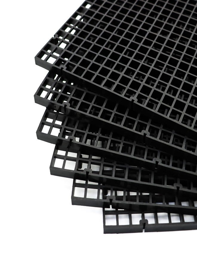 ALEGI Aquarium Fish Tank Divider Plastic Egg Crate Aquarium Filter Bottom Tray Plastic Grid (S 6pcs Black) - Image 4