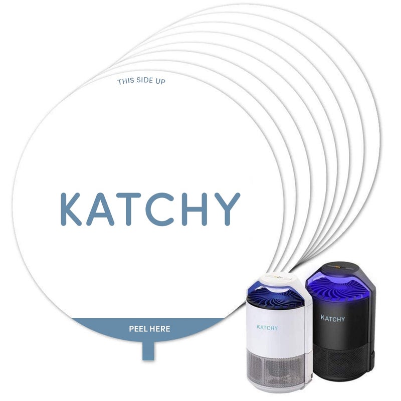 Katchy Original and Midnight Glue Board Refills (8 Pack) - Indoor Insect Trap Glue Board Refills for Mosquito, Gnat, Moth, Fruit Flies - Non-Zapper Traps for Buzz-Free Home - Image 1