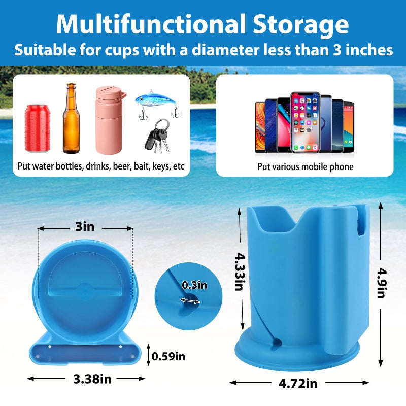 ANGAR Paddleboard Cup Holder, Paddle Board and Kayak Drink Holder, 2-in-1 Drink & Phone Holder, Paddleboard Accessory for Surfboards, Canoes, SUPs, Kayaks, Boats (Blue) - Image 3