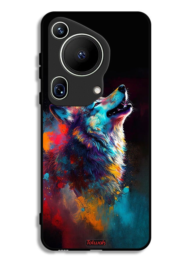 Tolwak Huawei Pura 70 Ultra Protective Case Cover Wolf Colorful Art - Image 1