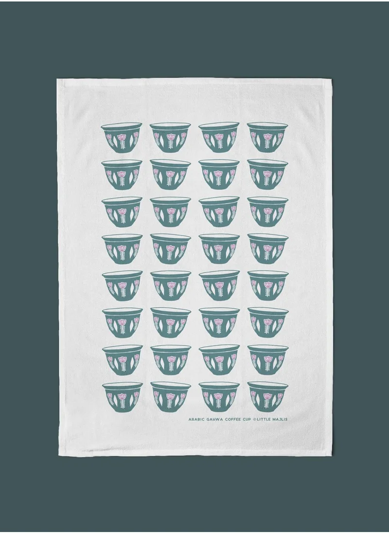 Little Majlis Cotton tea towel, arabic coffee cup