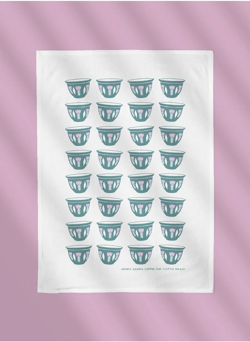 Little Majlis Cotton tea towel, arabic coffee cup