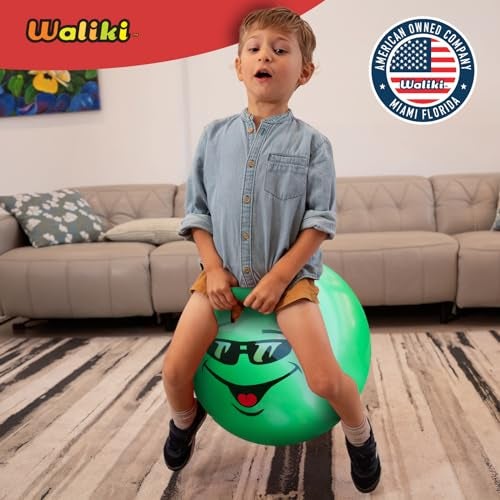 WALIKI Hop Ball Toy for Boys and Girls 3 4 5 and 6 Years old | 18” Green Hopper Jumping Therapy Ball for Kids | Outdoor Toys for Kids Who Love Hopping - Image 4