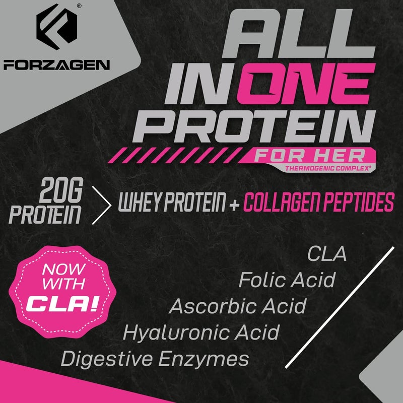 Forzagen All in One Protein for Her  Womens Protein Powder with Multi Collagen Peptides  Hydrolyzed Collagen Supplement Gut Health Great for Pre  Post Workout  Dutch Chocolate 30 Servings - Image 4