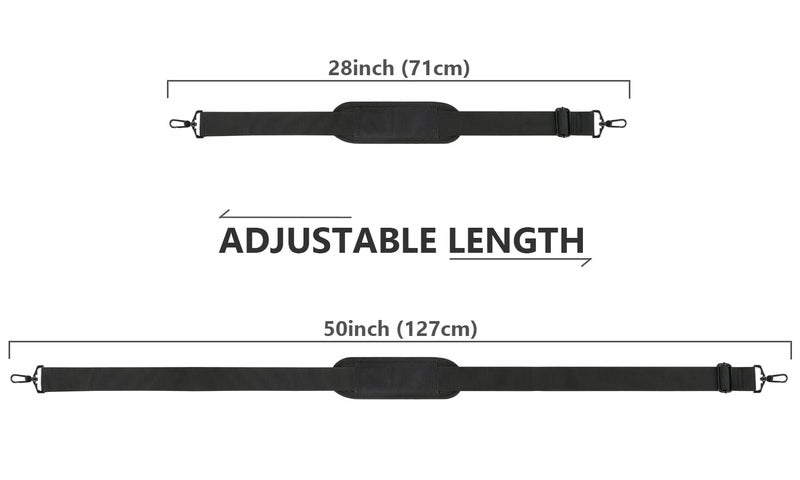Ytonet Shoulder Strap, 52" Universal Adjustable Padded Laptop Shoulder Strap Replacement Comfortable Belt with Metal Hooks for Laptop Messenger Crossbody Bag Luggage Duffel Camera, Black - Image 4