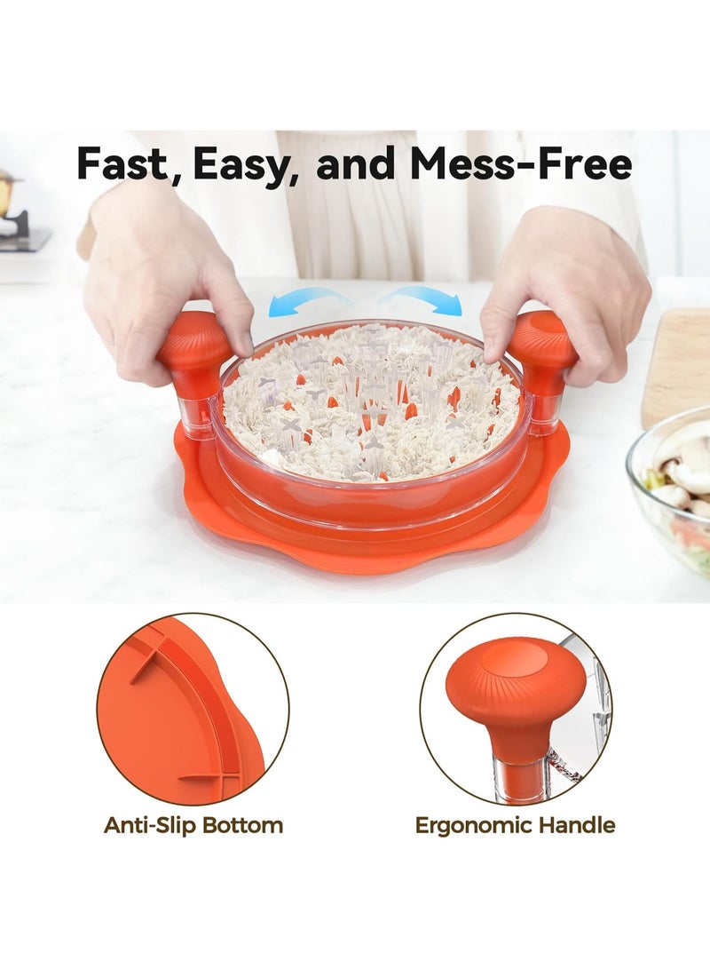 NANAO 10" Pro Chicken Shredder Tool Twist Large for Kitchen, BPA-Free Food-Safe Meat Grinder, Visible Chicken Breast Meat Shredder with Strong Anti-Slip Bottom & Ergonomic Handle, Orange - Image 4