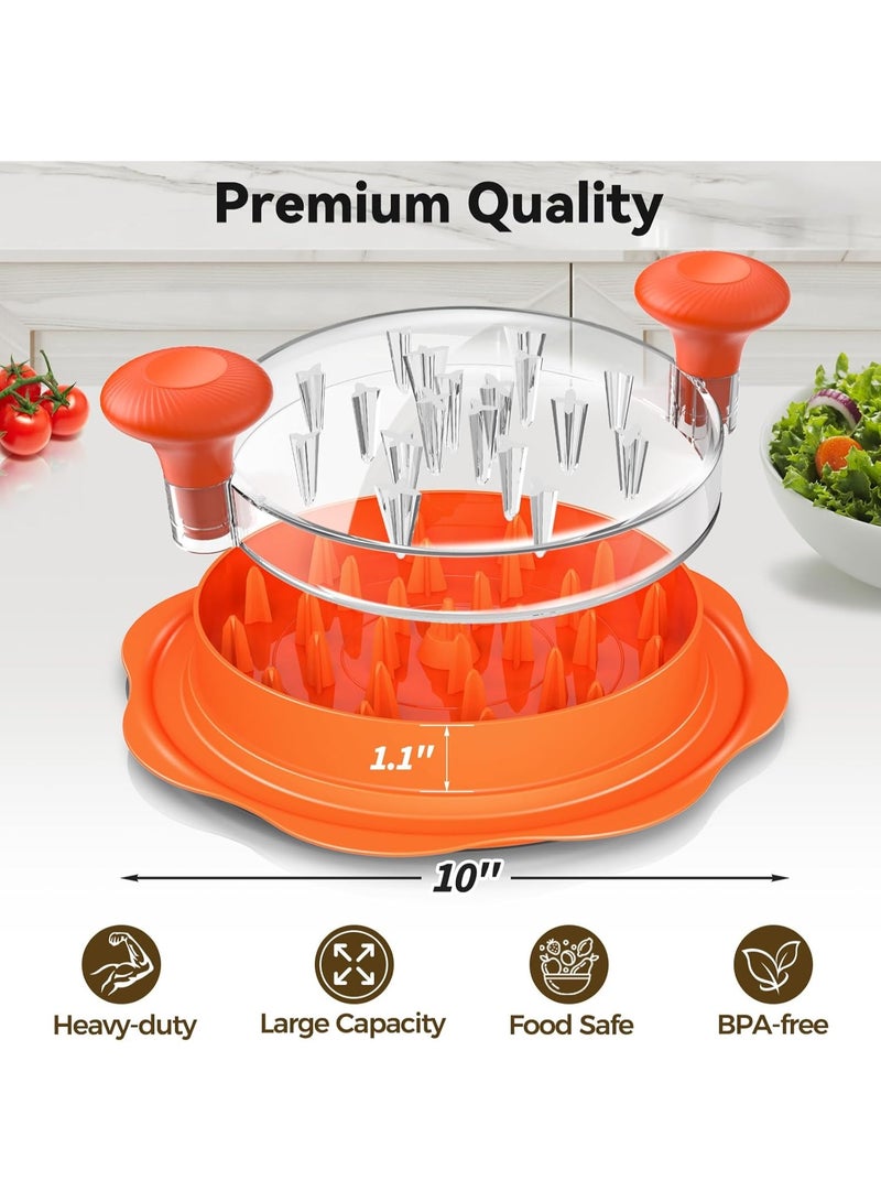 NANAO 10" Pro Chicken Shredder Tool Twist Large for Kitchen, BPA-Free Food-Safe Meat Grinder, Visible Chicken Breast Meat Shredder with Strong Anti-Slip Bottom & Ergonomic Handle, Orange - Image 2