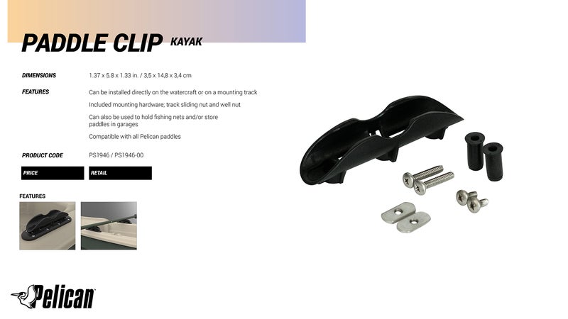 Pelican Sport - Paddle Clip - Easy to Install - Fit Most Paddle - Multifunction Clip - Also a Paddle Holders and Hold Fishing Nets - PS1946-00 , Black - Image 5