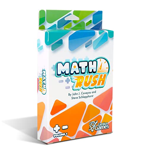 Genius Games Math Rush Addition Subtraction Volume 1 A Cooperative TimeBased Math Flash Card Game for Kids 812 Puzzle Games and Fun Stuff for Middle School Math Class Homeschool STEM Toys Games - Image 1