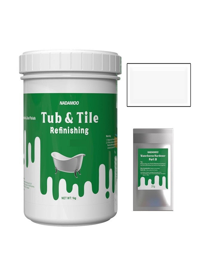 NADAMOO Tub and Tile Refinishing Kit White Without Tools，1kg / 35 oz Emulsion and 20g Hardener - Image 1