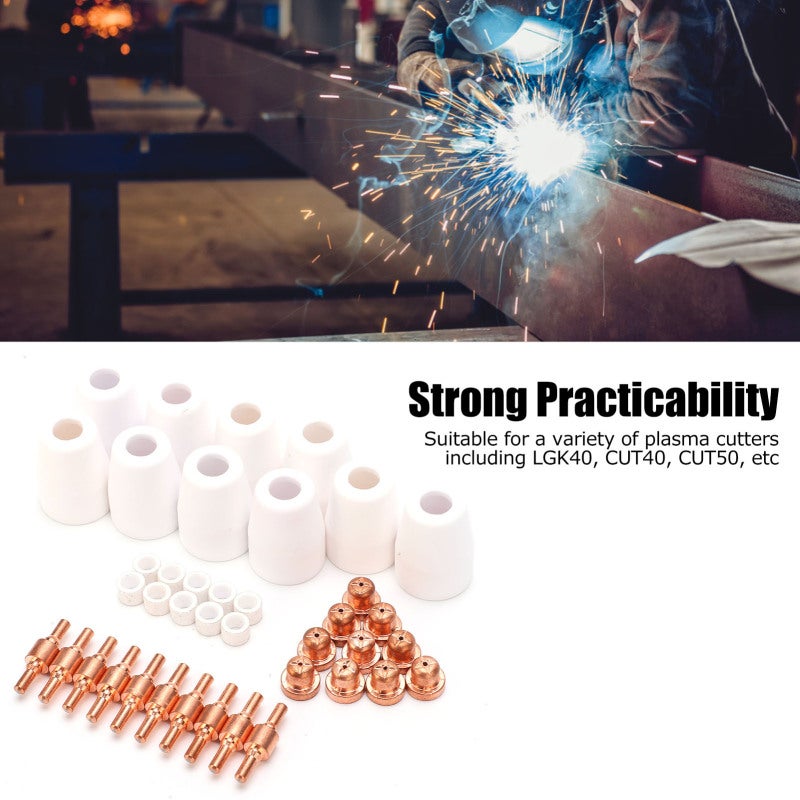 40Pcs Plasma Cutter Consumables Cutting Extended Electrode Electric Nozzle Ceramic Shunt PT‑31 - Image 5