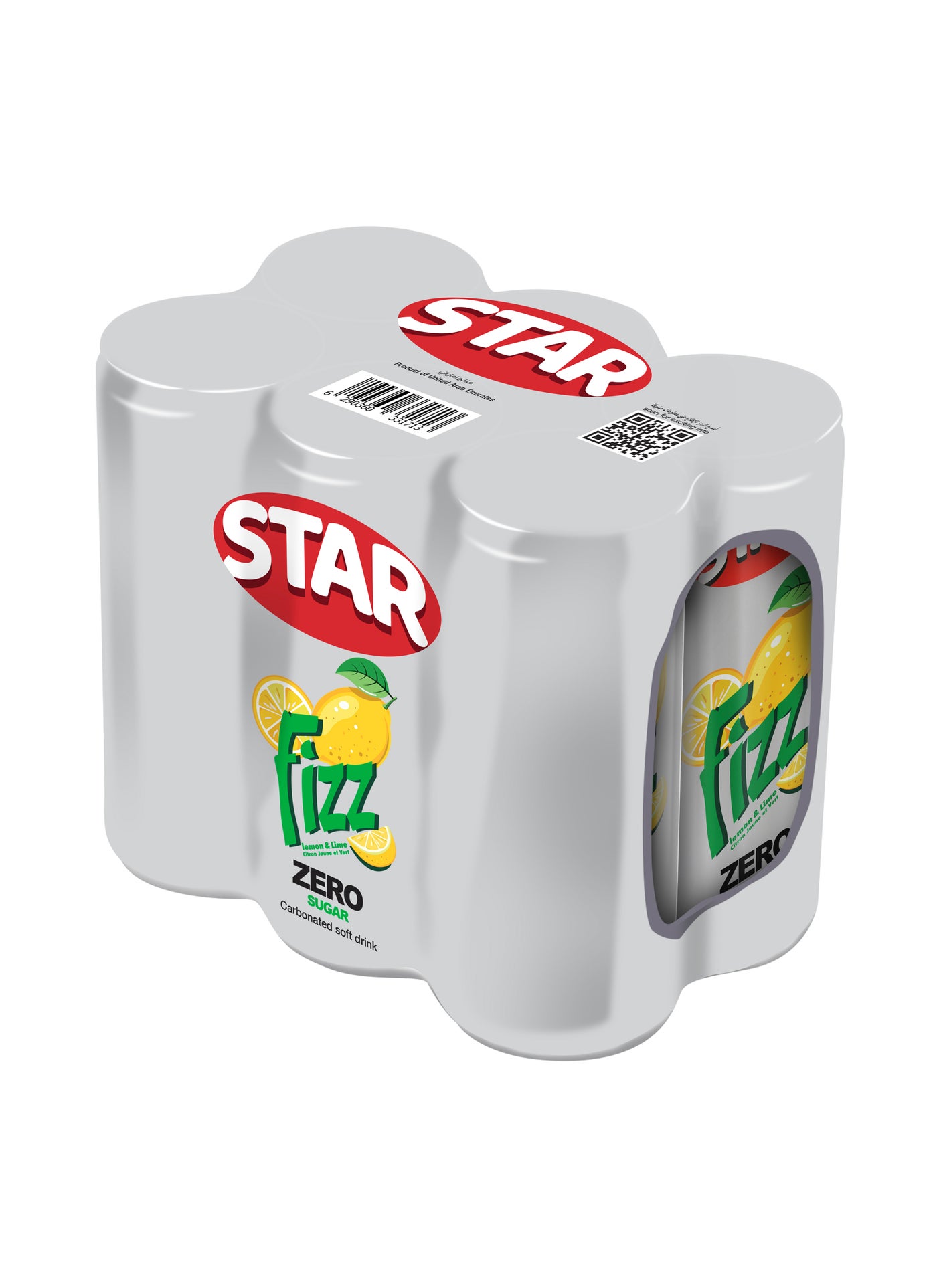 Star Zero Sugar Fizz Carbonated Soft Drink Can 300ml Pack Of 6