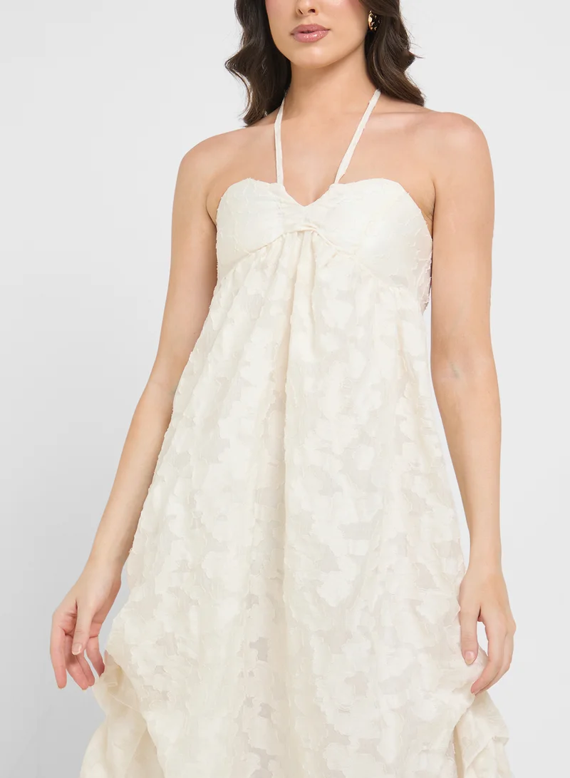 ELLA Halter Neck Textured Dress