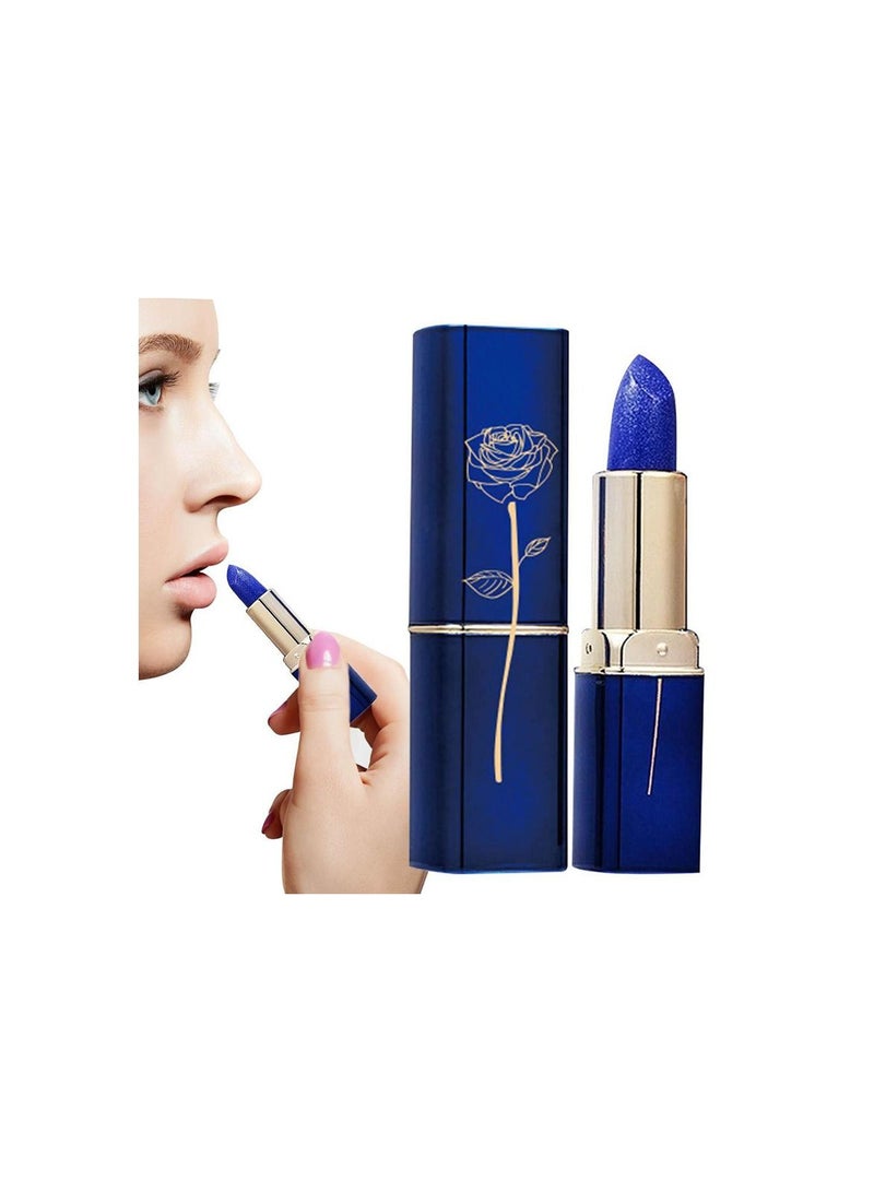 Blue Rose Lipstick Temperature Color Changing Lip Moisturizing Balm Female Makeup Lip Gloss Shiny Lipstick Free Shipping - Image 2