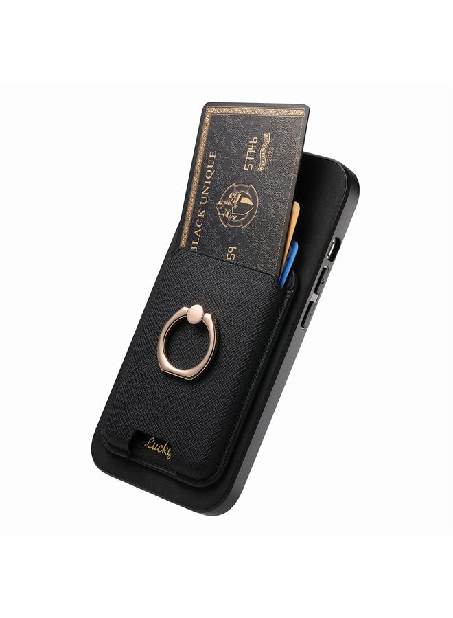 Zaboon Case For iPhone 13 Pro Retro Cross Leather Card Bag MagSafe Phone Case - Image 3