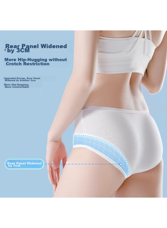 Free Go Freego Pure Cotton Disposable Underwear For Women, Sterilized, No-wash, 5 Individually Packed, Maternity Underwear For Travel And Business Trips, White, Size M - Image 5