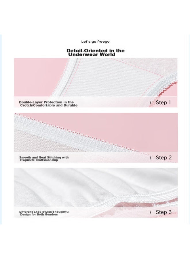 Free Go Freego Pure Cotton Disposable Underwear For Women, Sterilized, No-wash, 5 Individually Packed, Maternity Underwear For Travel And Business Trips, White, Size M - Image 4