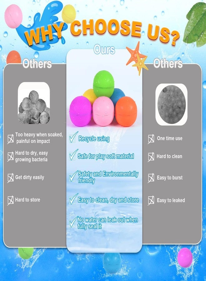 98K Reusable Water Balloons 6 Pcs with Mesh Bag, Pool Beach water Toys for Boys and Girls, Outdoor Summer Toys for Kids Ages 3-12 - Image 3