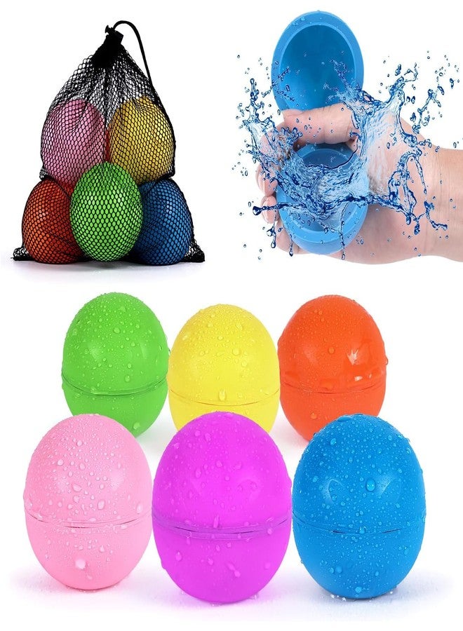 98K Reusable Water Balloons 6 Pcs with Mesh Bag, Pool Beach water Toys for Boys and Girls, Outdoor Summer Toys for Kids Ages 3-12 - Image 1