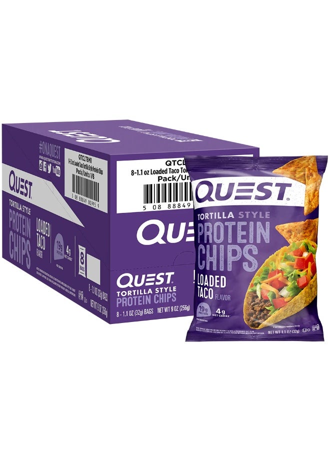 Quest - Tortilla Style Protein Chips, Quest, Loaded Taco, 8 Bags - Image 1