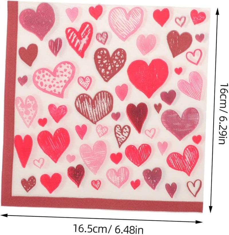 Pink Heart Shaped Paper Napkins 40 Sheets Soft Skin Friendly For Party Wedding - Image 3