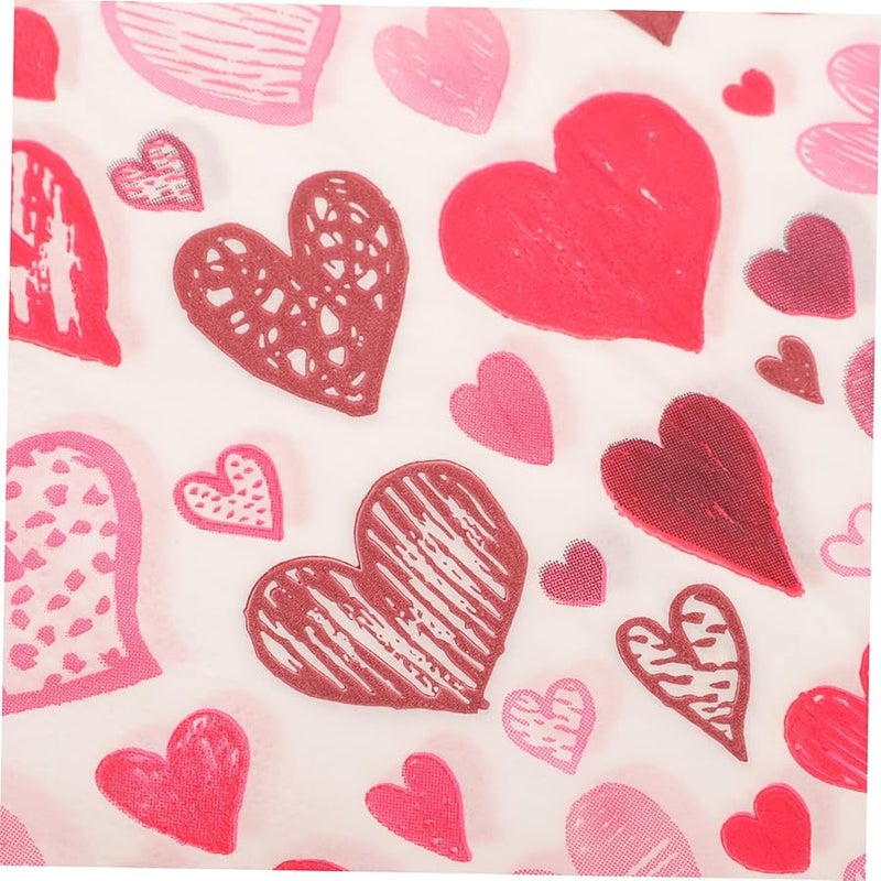 Pink Heart Shaped Paper Napkins 40 Sheets Soft Skin Friendly For Party Wedding - Image 4