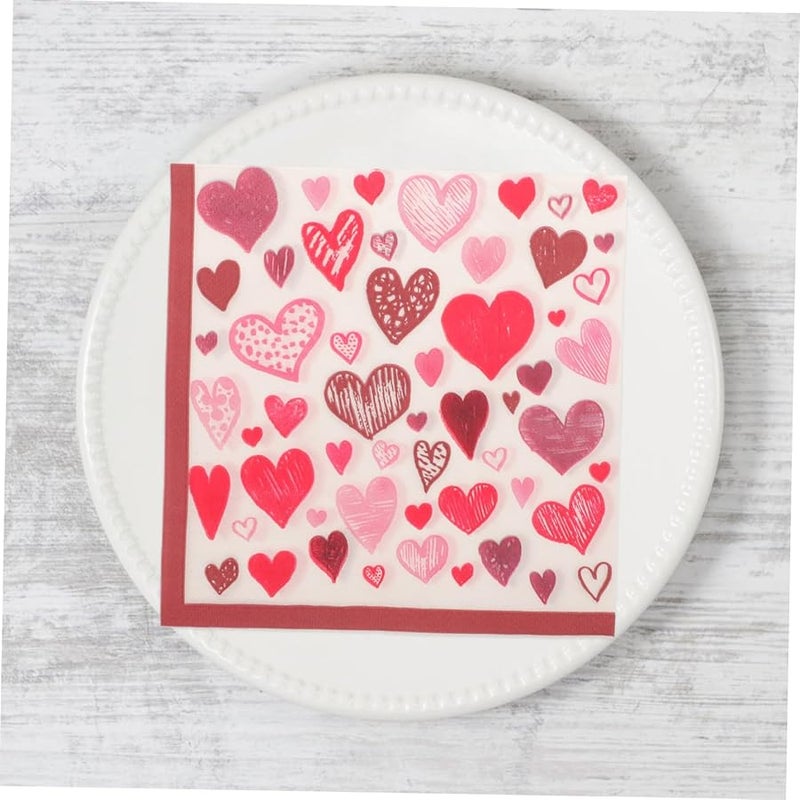 Pink Heart Shaped Paper Napkins 40 Sheets Soft Skin Friendly For Party Wedding - Image 5