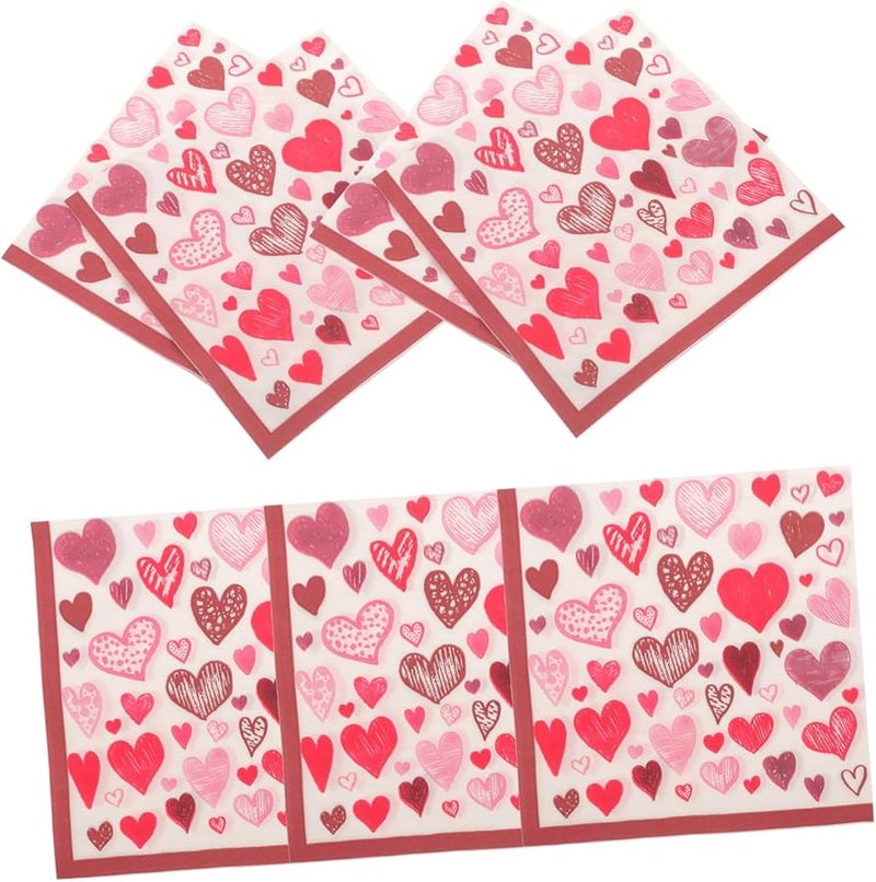 Pink Heart Shaped Paper Napkins 40 Sheets Soft Skin Friendly For Party Wedding - Image 1