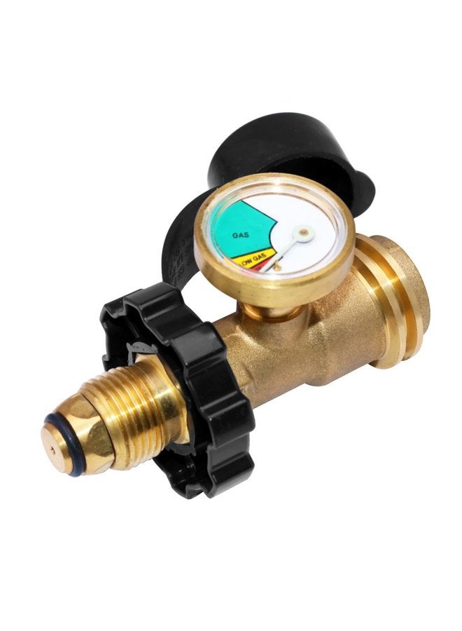DOZYANT Universal Fit POL Propane Tank Adapter with Gauge - Converts POL LP Tank Service Valve to QCC1 / Type 1, Old to New Connection Type - Image 1