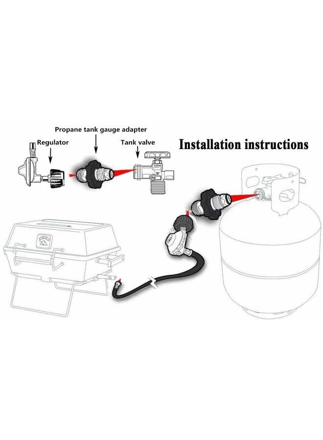 DOZYANT Universal Fit POL Propane Tank Adapter with Gauge - Converts POL LP Tank Service Valve to QCC1 / Type 1, Old to New Connection Type - Image 5