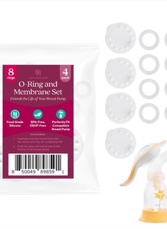 8 O'Rings & 4 Breast Pumps Membranes for Medela Harmony Manual Breast Pump - Nurse and Nourish Parts for Medela Hand Pump Harmony & for Medela Membrane Replacement