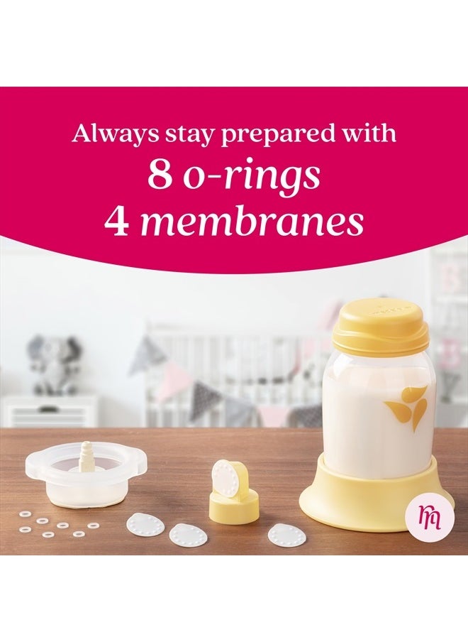 Nurse & Nourish - 8 O'Rings & 4 Breast Pumps Membranes for Medela Harmony Manual Breast Pump - Nurse and Nourish Parts for Medela Hand Pump Harmony & for Medela Membrane Replacement - Image 1