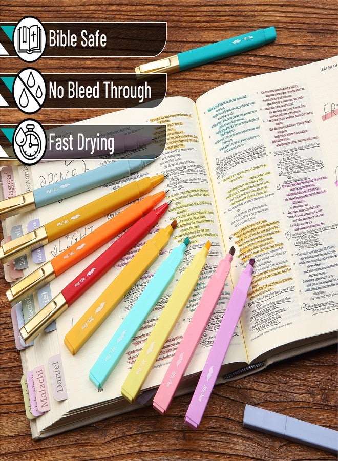 Mr. Pen- Aesthetic Highlighters and Pens No Bleed, 12 Pack, Assorted Color Bible Highlighters No Bleed, Black Ink Bible Pens, Highlighter Pens, No Bleed Highlighters for Bibles, Bible Pens - Image 3