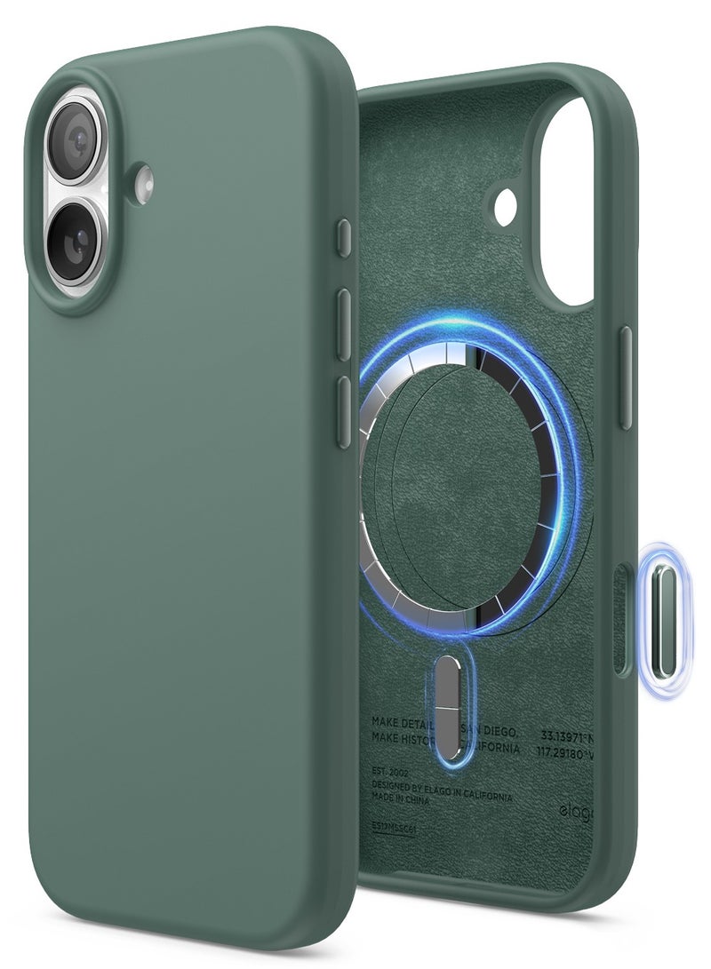 Elago Magnetic Liquid Silicone for iPhone 17 case cover [Camera Control Button Cover] compatible with MagSafe Shockproof - Midnight Green - Image 1