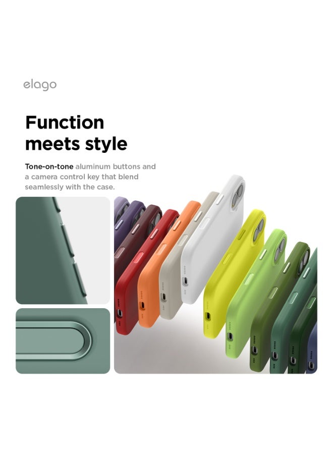 Elago Magnetic Liquid Silicone for iPhone 17 case cover [Camera Control Button Cover] compatible with MagSafe Shockproof - Midnight Green - Image 4