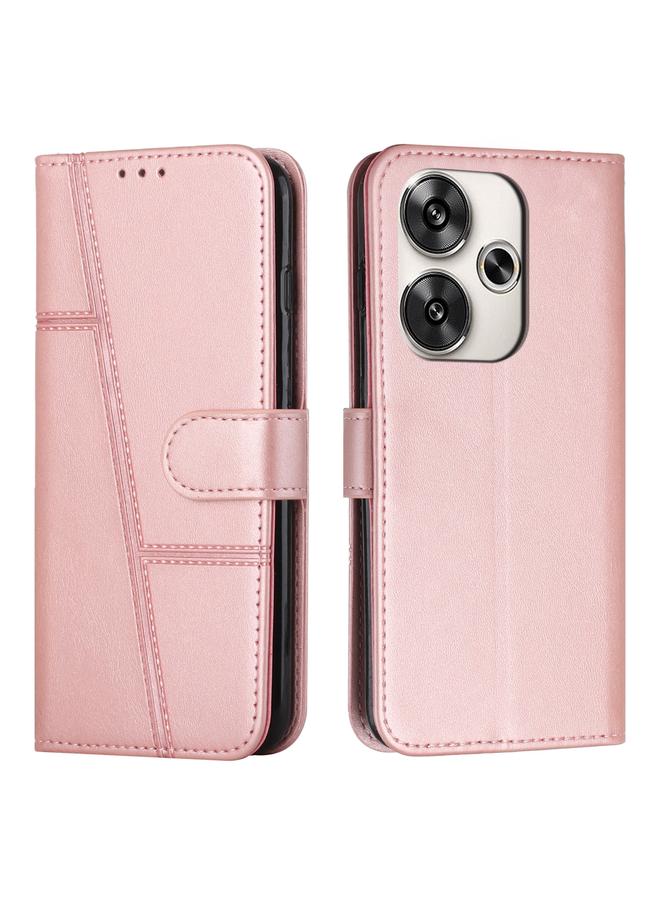 Case For Xiaomi Redmi Turbo 3 Stitching Calf Texture Buckle Leather Phone Case