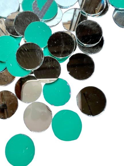 MIRROR GLASS WORLDWIDE MIRROR GLASS WORLDWIDE Round Shape Mirrors 18 mm Diameter 140 Pieces 100gm Ideal for Lippan Art Mandala Fabric Crafts and Jewelry Making  - Image 1